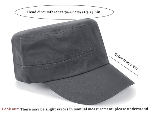 Unisex Basic Cadet Army Caps Everyday Military Style Hat - color: Grey