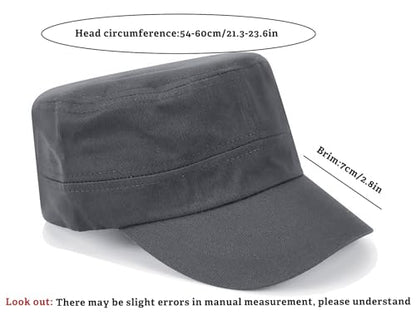 Unisex Basic Cadet Army Caps Everyday Military Style Hat - color: Grey