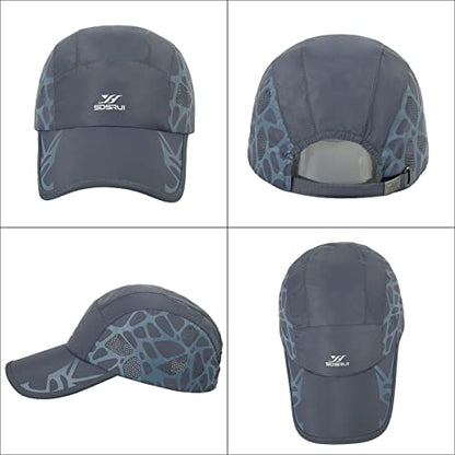 Running Hat Mesh Quick Dry Hat Baseball Cap for Women Men - color: Dark Grey