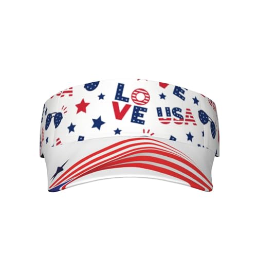 Stylish Visor Cap, Adjustable Lightweight Sun Hat for Men Women Teens - Sports, Beach, Golf, Tennis - color: Usa Stars and Stripes Pattern 1