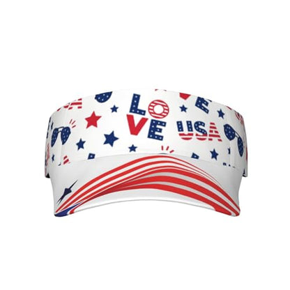 Stylish Visor Cap, Adjustable Lightweight Sun Hat for Men Women Teens - Sports, Beach, Golf, Tennis - color: Usa Stars and Stripes Pattern 1
