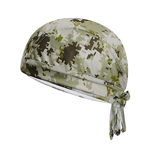 Greenery-GRE Head Tie Quick Drying Cycling Cap Headband Skull Beanie Bandana Do Rags Moisture Wicking Pirate Hat Helmet Liner - color: Desert Camouflage