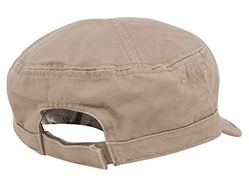 Wholesale Enzyme Washed Cotton Army Cadet Castro Hats - color: Khaki