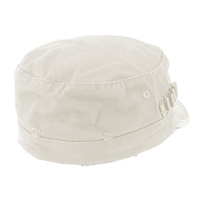 ARMYCREW Washed Cotton Army BDU Style Fitted Military Cap - color: White, size: Small-Medium