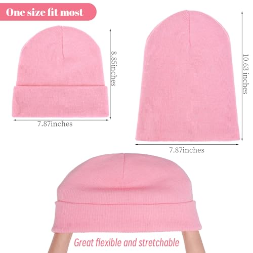 Pistha Beanie for Men Women-Knit Beanie Hats Skull Cap Winter Warm Hat - color: Pink