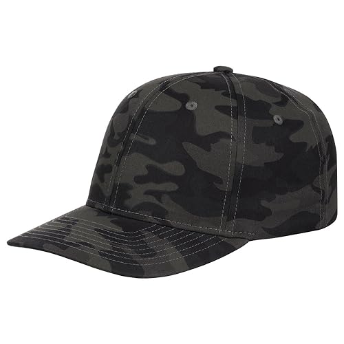 Lids Blank All Star Classic Structured Stretch Fitted Baseball Cap – Curved Bill Hat for Men and Women - color: Black/Camo, size: Large-X-Large