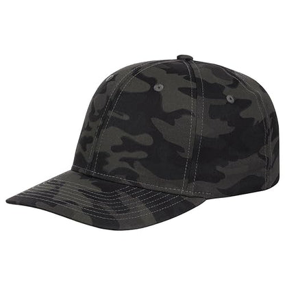 Lids Blank All Star Classic Structured Stretch Fitted Baseball Cap – Curved Bill Hat for Men and Women - color: Black/Camo, size: Small-Medium