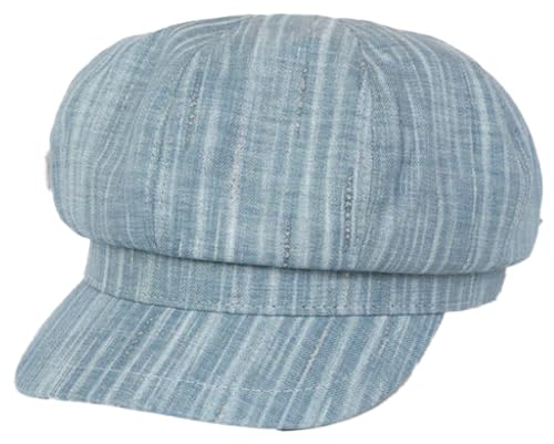 Womens Striped Octagonal Newsboy Cap Vintage Ivy Paperboy Cabbie Gatsby Painter Hats Fashion Beret Hat for Daily - color: Blue