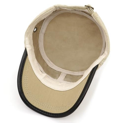 Cadet Army Hat 2 Pieces Flat Top Cap Unisex Military Hat for Women Men - color: Army Green E + Beige E