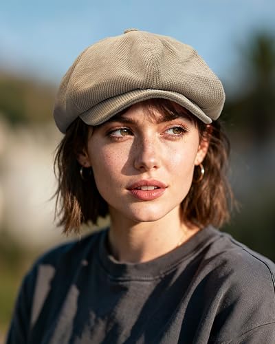 Croogo Baker Boy Newsboy Cap Beret Hats Adjustable Cabbie Apple Hat for Men - color: Bl45-khaki