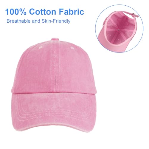 AOMIG Baseball Cap Women Men, Cotton Adjustable Dad Hat, Plain Vintage Washed Distressed Polo Hat, Golf Running Ball Cap - color: White