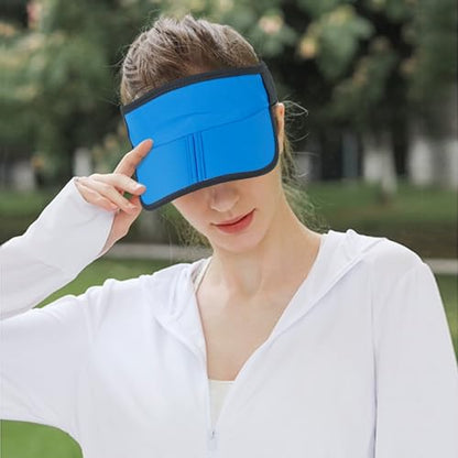 Sports Sun Visor Hat Men Women Foldable Brim Packable Running Golf Cap - color: Blue