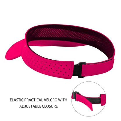 WANDER Sports Sun Visor Hat Mesh Foldable Brim for Men Women Running - color: Rose Red