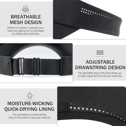 STARANCE Unisex Sun Visor Cap for Men Woman - color: Black