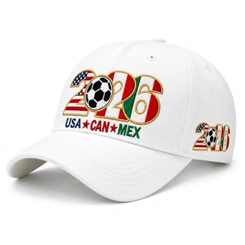 Embroidered Trucker hat for Women Men Baseball Hat Adjustable Unisex Cotton for Soccer Supporters - color: White