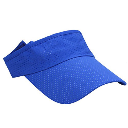 Mens Summer Quick-Dry Run Long Brim Empty Top Baseball Tennis Sun Hat Cap Visor - color: Royal Blue