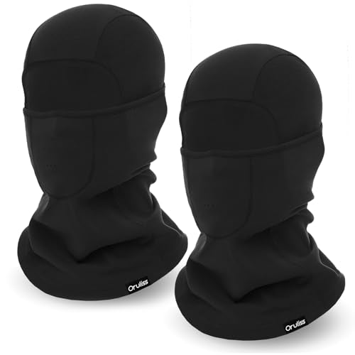 Breathable Balaclava Ski Mask for Men Women, Warm Winter Face Mask for Cold Weather Motorcycling Skiing Outdoor Work - color: Black+black