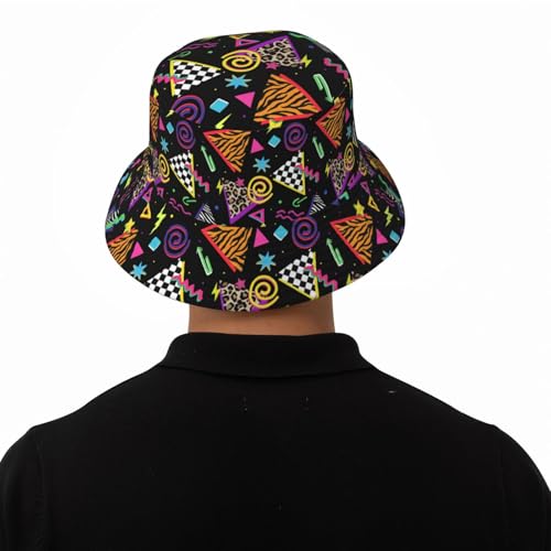 Bucket Hat for Men Women Packable Sun Hats Fisherman Outdoor Summer Travel Hiking Beach Caps - color: 8090s Black