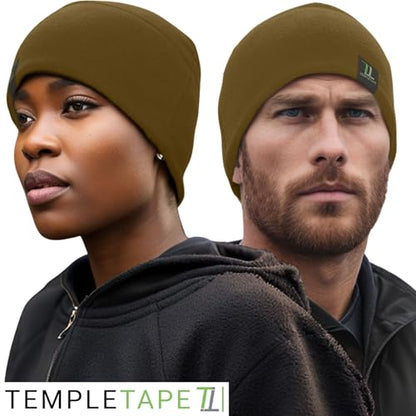 Temple Tape Tactical Fleece Watch Cap Beanie – Skull Cap Fleece Hat - Mens & Women - color: Coyote Brown, size: X-Large