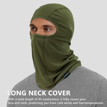 Summer Cooling Balaclava UPF 50+ Full Face Cover Lightweight for Men Women - color: Military Green