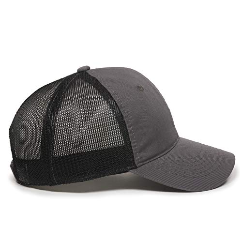 Outdoor Cap Garment Washed Meshback Cap - color: Charcoal/Black