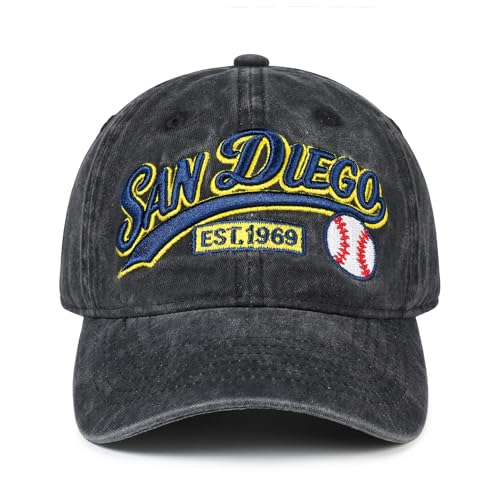 Baseball Cap Unstructured Classic Vintage Embroidered Ball Hat Men Women - color: San-diego