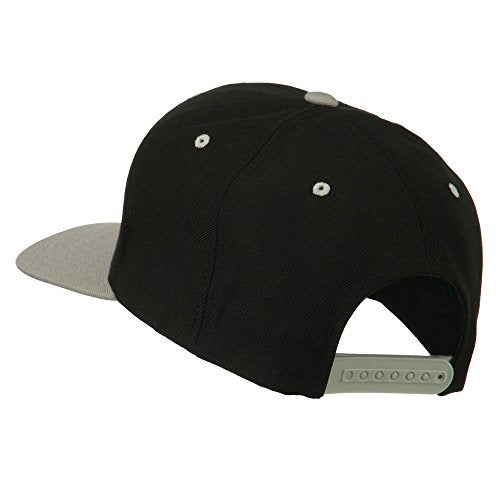 e4Hats.com LA Embroidered Snapback Cap - color: Black Silver