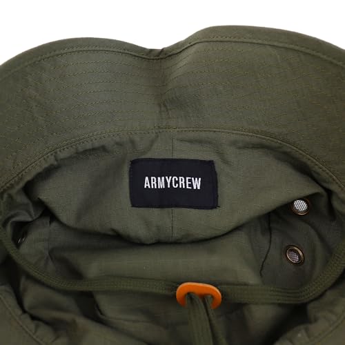 Armycrew Ripstop Fabric Jungle Combat Boonie Hat Fits upto 2XL - color: Olive, size: X-Large
