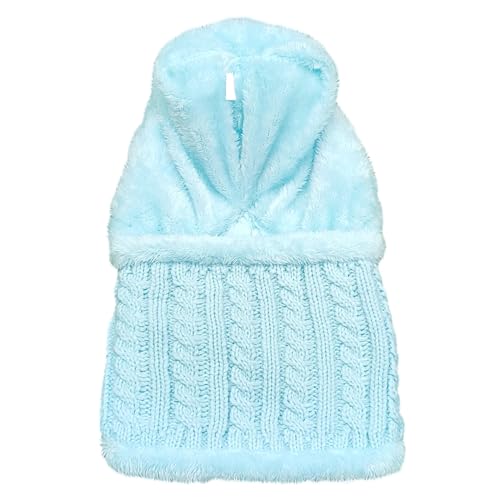 HUAMULAN Women Winter Knit Beanie Hats One Piece Fleece Lined Balaclavas - color: Light Blue