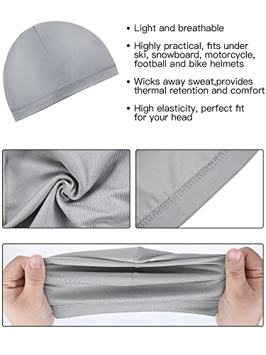 Boao Doo Rags Skull Cap for Men Sweat Wick - color: Black, Grey, size: Large