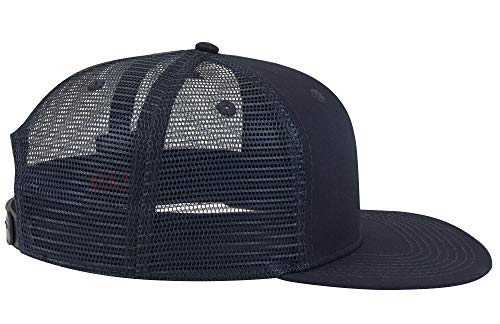 OTTO SNAP Hawaiian Pattern Square Flat Visor 6 Panel Pro Style Snapback Hat - color: Navy