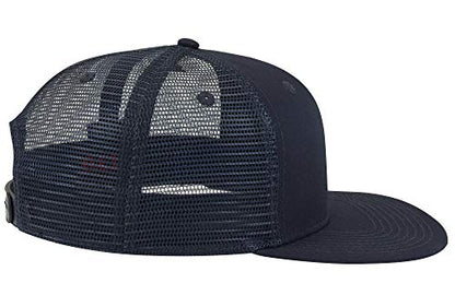 OTTO SNAP Hawaiian Pattern Square Flat Visor 6 Panel Pro Style Snapback Hat - color: Navy