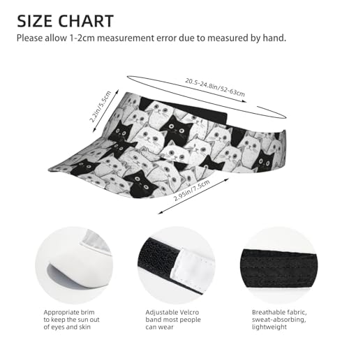 Unisex Adjustable Sports Sun Visor - color: Cat