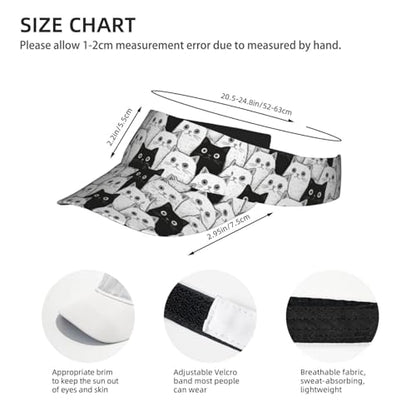 Unisex Adjustable Sports Sun Visor - color: Cat