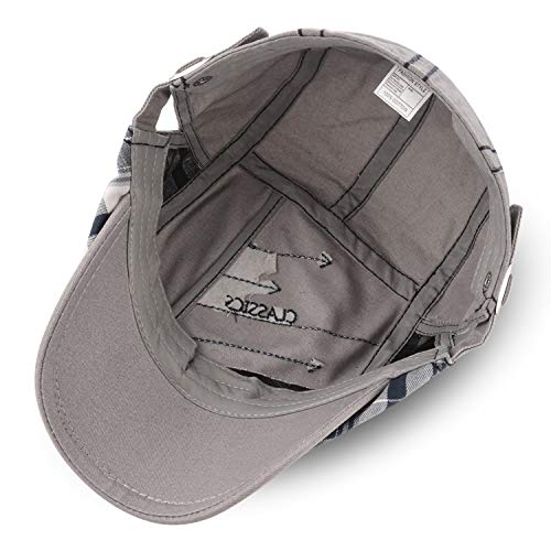 M MOACC Men Beret Hat Cotton Adjustable Newsboy Hats Cabbie Gatsby Cap Driving Flat Caps - color: Hat-t3-grey