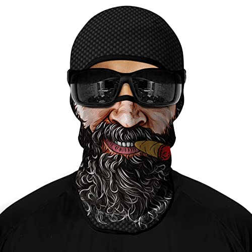Obacle Balaclava Face Mask for Men Women Motorcycle Ski Hunting Cycling Fishing - color: Men Beard With Right Cigar