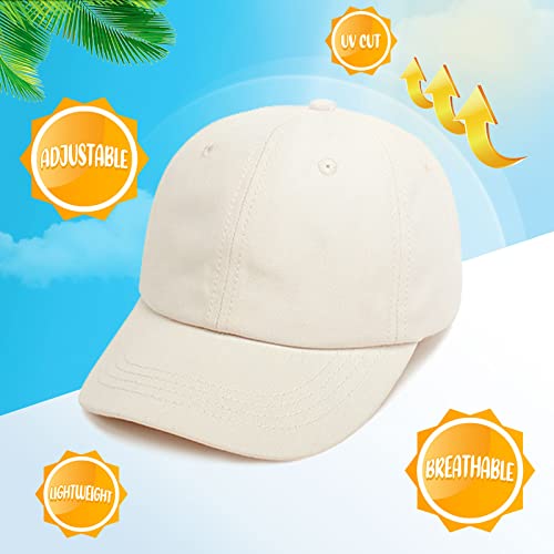 BAVST Kids Boy Girl Baseball Cap Baby Sun Hat Adjustable Toddler Trucker Hats with Flat Brim for Summer Outdoor - color: Q-beige, size: 1-2T