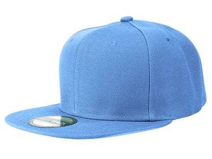 Gelante Plain Blank Flat Brim Adjustable Snapback Baseball Caps LOT 6 Pack - color: Sky Blue