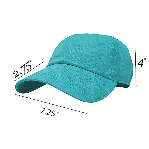 Glory Max 100% Cotton Baseball Cap Classic Plain Low Profile Golf Dad Hat Buckle Adjustable - color: Teal