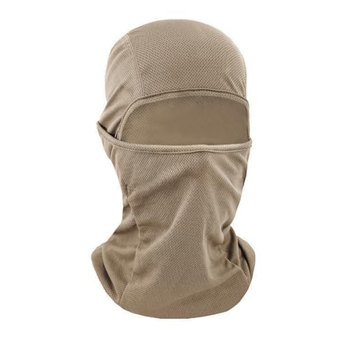 TOPTIE Mesh Balaclava with Hinge Design, Breathable Helmet Liner - color: Khaki