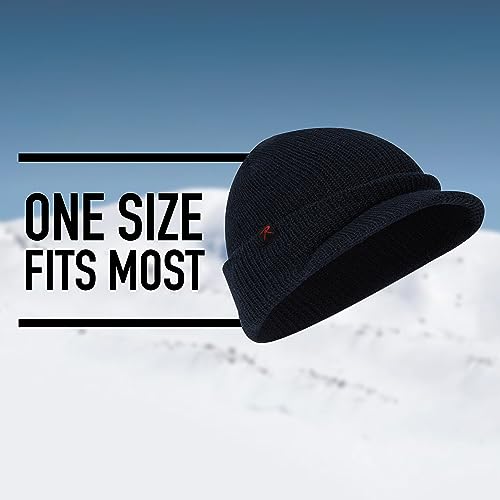Rothco Wool Watch Cap with Brim – Wool Beanie Hat with Visor – Great for Winter Activities - color: Navy Blue