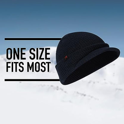 Rothco Wool Watch Cap with Brim – Wool Beanie Hat with Visor – Great for Winter Activities - color: Navy Blue