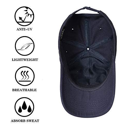 IIN American Flag Baseball Cap for Men Women Low Profile USA Army Tactical Operator Military Plain Dad Hat - color: Navy