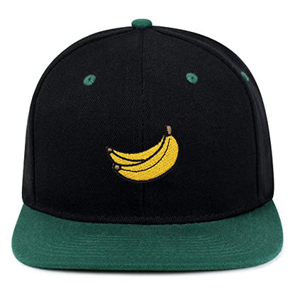 JPAK Banana Fruit Hip-Hop Snapback Hat Embroidered Baseball Cap Monkey - color: 17. Black/Green