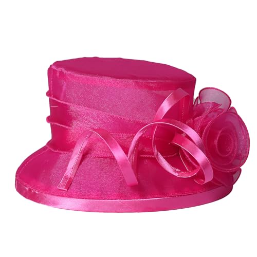 Floral Wedding Hat for Women's Tea Party Fascinators Kentucky Church Derby Hats - color: Rose