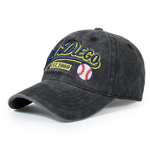 Baseball Cap Unstructured Classic Vintage Embroidered Ball Hat Men Women - color: San-diego