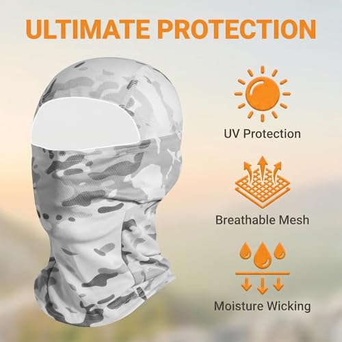 Balaclava Ski Mask 4 Pack Sun Protection Hood Full Head Cover for Men Women - color: Camo