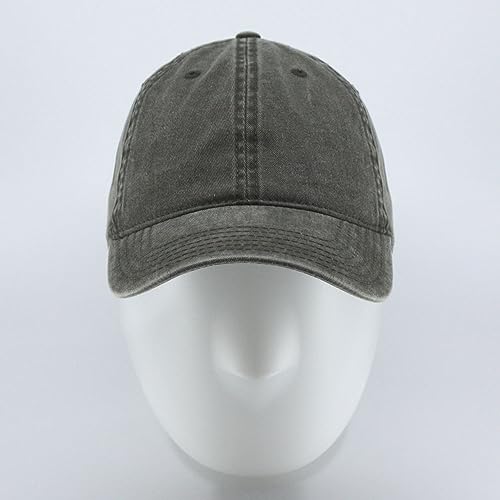 Plain Washed Cotton Adjustable 6 Panel Dad Hat Baseball Cap - color: Dark Olive Green