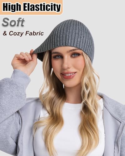 ROYBENS Wool Beanie for Men Women, Seamless Knit Warm Winter Hat Skull Caps - color: 1pcs-gray