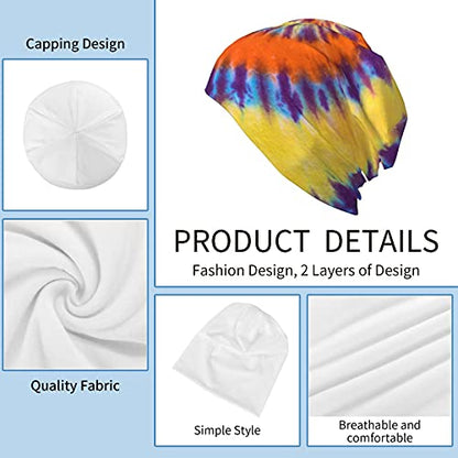 Gamepad Print Slouchy Beanie Skull Caps Chemo Hats Baggy Headwear for Men Women Jogging Cycling - color: Tie Dye